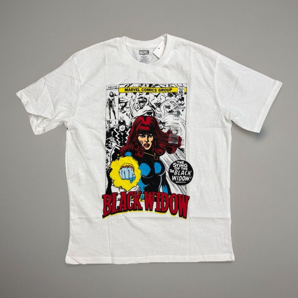 New Marvel Comics Black Widow Graphic T-Shirt Adult XL White